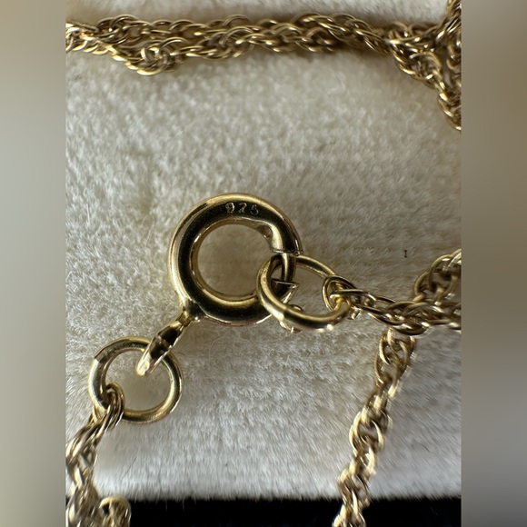 Danbury Mint Gold-Plated sterling silver cat pendant necklace diamond accents - Picture 6 of 7